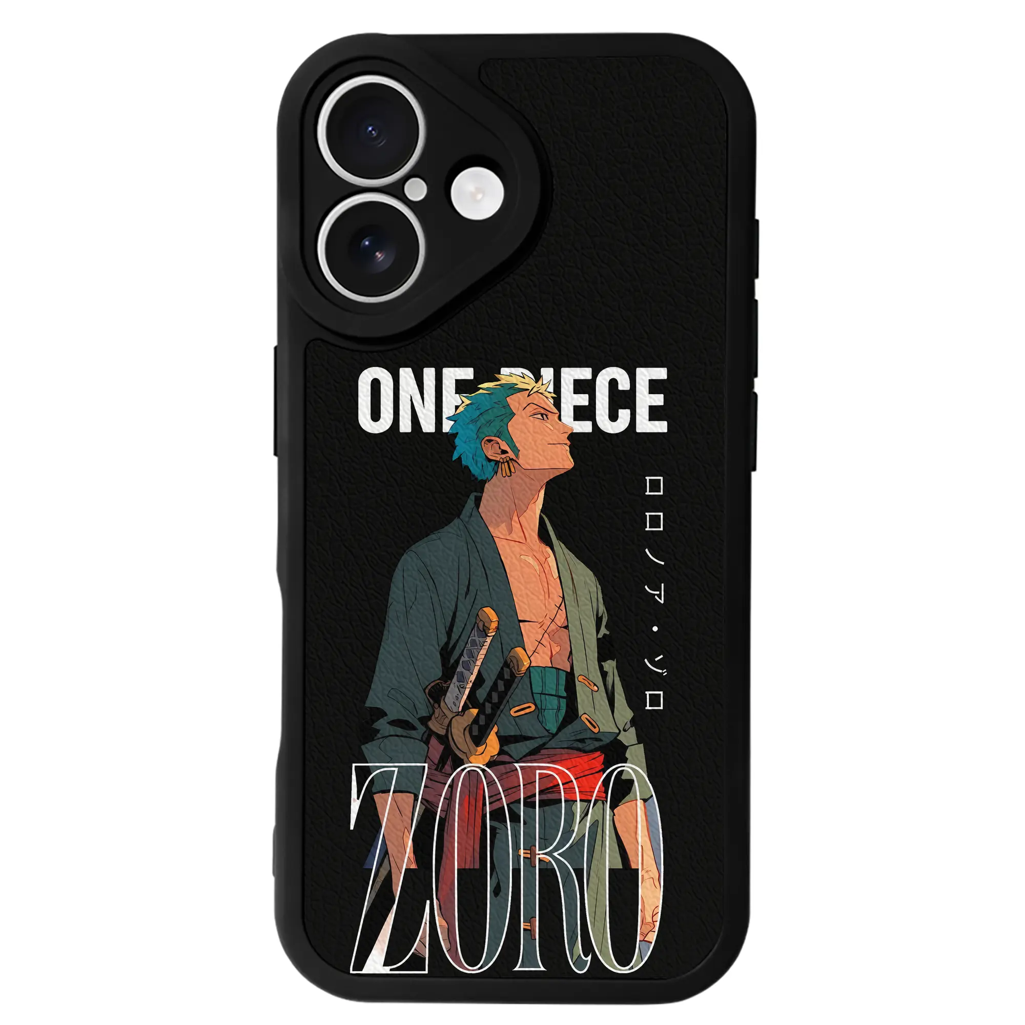 ワンピース グッズ ロロノア・ゾロ - IPhone 16シリーズ対応 ・ シリコンスマホケース ・ レザー調 ・ 高精度フィット ・ 耐衝撃 ・ ワイヤレス充電対応 ・ 精密カット